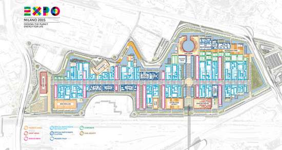Planimetria del sito Expo 2015