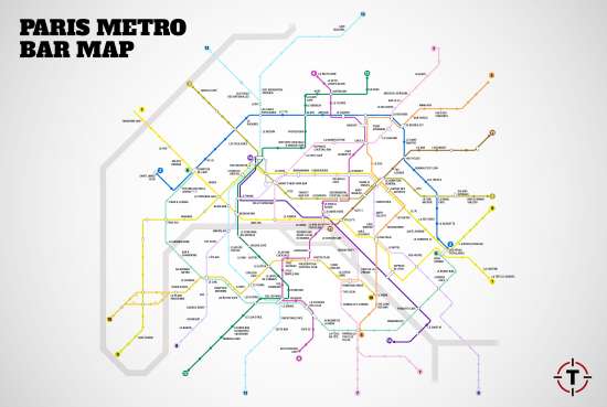 Metro Bar Map di Parigi