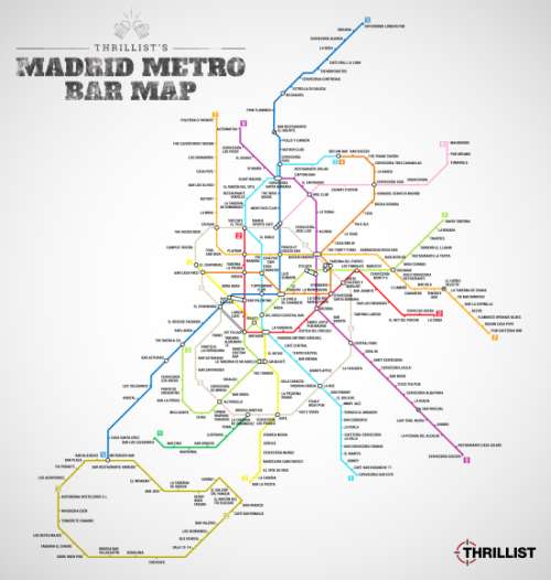 Metro Bar Map di Madrid