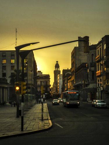 Urban Sunset Scene, Montevideo, Uruguay