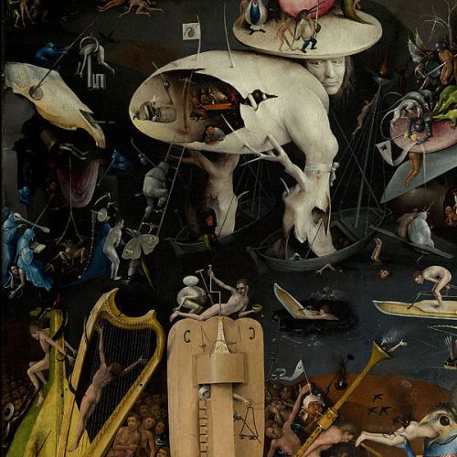 Hieronymus Bosch, Inferno musicale, dettaglio del Giradino delle Delizie, El Prado