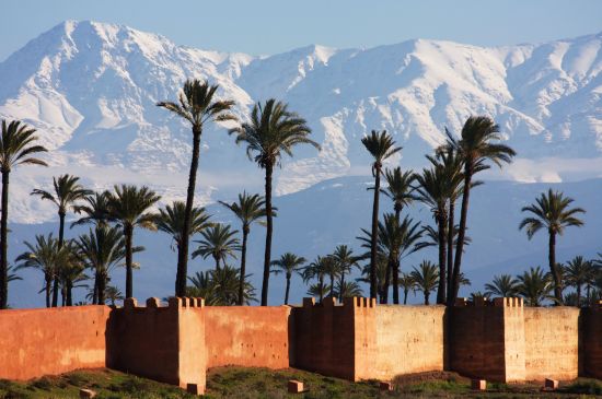 marrakech, neige palmiers ramparts...