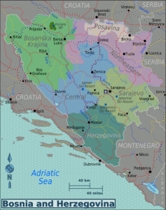 Mappa della regione di Bosnia ed Erzegovina