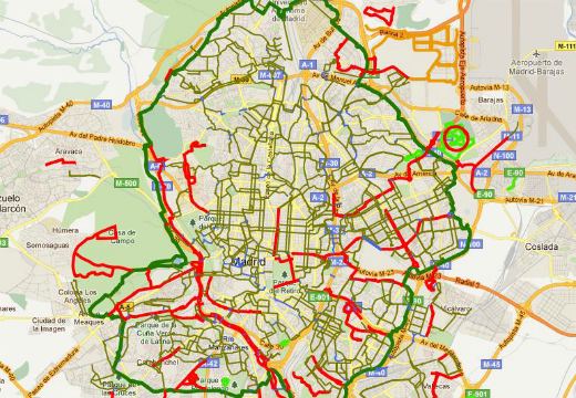 mappa delle piste ciclabili a Madrid