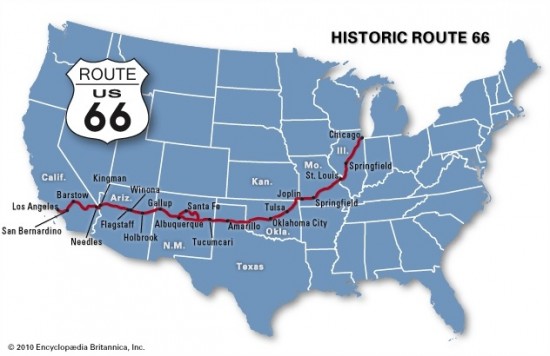 Mappa della Route 66