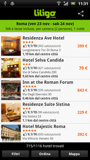 Risultati Android
