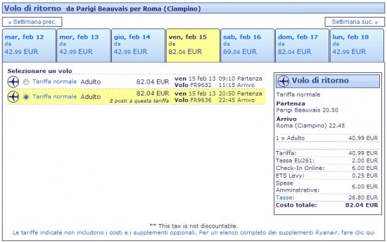 Esempio Ryanair
