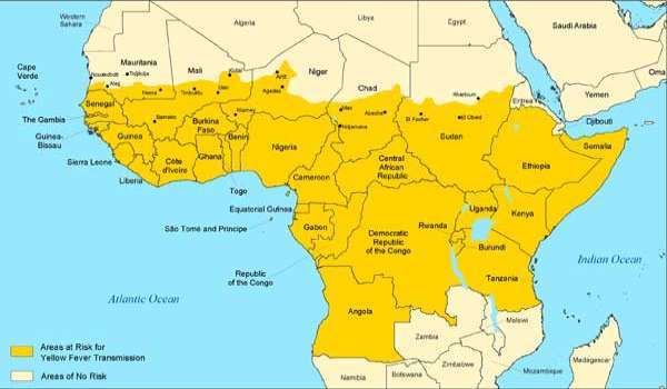 Diffusione della febbre gialla in Africa